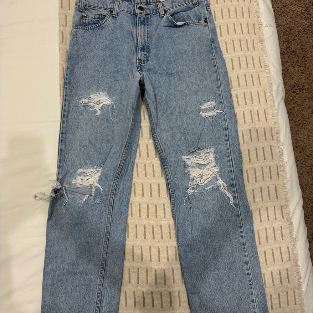 Classic Blue Distressed Women’s Jeans
